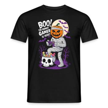 Halloween Gamer - Skull, Totenkopf, Geist - Männer T-Shirt - Schwarz - Vorne - AI Model Male 178 light (178cm)