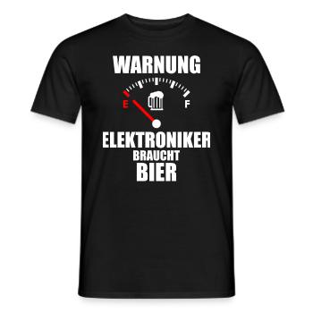 ELECTRONICS TECHNICIAN Saying Beer - Men's T-Shirt - black - Front - AI Model Male 178 light (178cm)