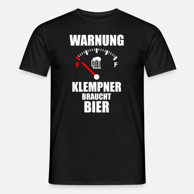 KLEMPNER Spruch Bier - Männer T-Shirt - Schwarz