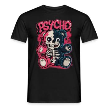 Psycho Teddybär - Totenkopf, Skull, Bär - Männer T-Shirt - Schwarz - Vorne - AI Model Male 178 light (178cm)