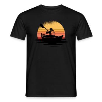 Ruderboot bei Sonnenuntergang - Männer T-Shirt - Schwarz - Vorne - AI Model Male 178 light (178cm)