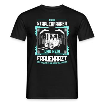 Gabelstapler Staplerfahrer Lagerist Geschenkidee - Männer T-Shirt - Schwarz - Vorne - AI Model Male 178 light (178cm)