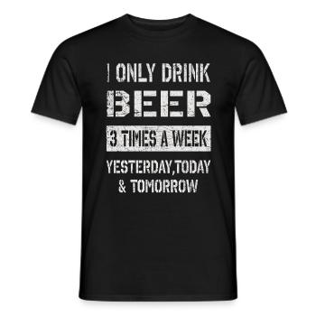 Je ne bois que de la bière - T-shirt homme - noir - Devant - AI Model Male 178 light (178cm)