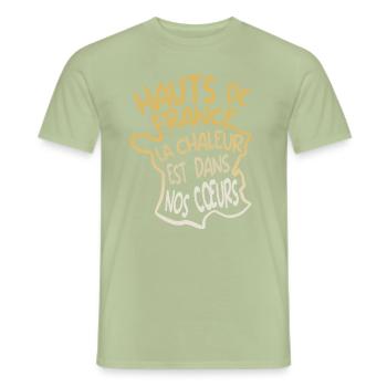 Hauts de france Nord pas de calais chti humour - T-shirt homme - vert sauge - Devant - AI Model Male 178 light (178cm)