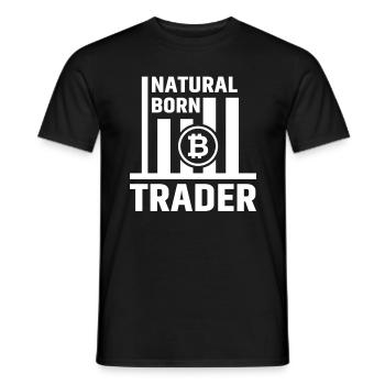 Bitcoin Trader Trading BTC - Men's T-Shirt - black - Front - AI Model Male 178 light (178cm)