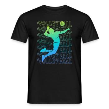 Beach Volleyball Men Boys Volleyball Players Men - Men's T-Shirt - black - Front - AI Model Male 178 light (178cm)