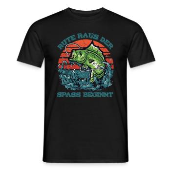 Rute Raus Der Spass Beginnt Geschenk-Idee - Männer T-Shirt - Schwarz - Vorne - AI Model Male 178 light (178cm)
