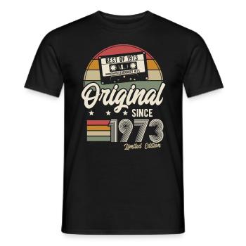 Original depuis 1973 Vintage Retro Anniversaire - T-shirt homme - noir - Devant - AI Model Male 178 light (178cm)