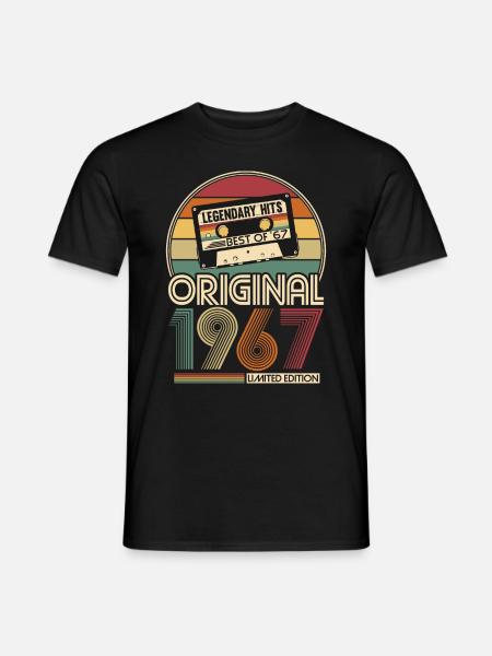 Jahrgang 1967 geboren Original Geburtstag Geschenk - Männer T-Shirt - Schwarz