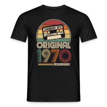 1970 Vintage Millésime anniversaire Retro cadeau - T-shirt homme - noir - Devant - AI Model Male 178 light (178cm)