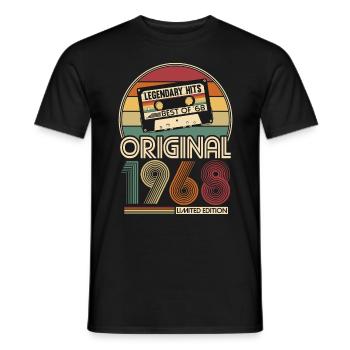 Born in 1968 Original Birthday Gift - Men's T-Shirt - black - Front - AI Model Male 178 light (178cm)
