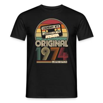 1974 Vintage Millésime anniversaire Retro cadeau - T-shirt homme - noir - Devant - AI Model Male 178 light (178cm)