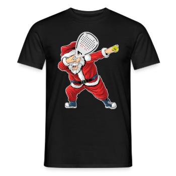 Padel Santa Claus Babbo Natale Padelista - Men's T-Shirt - black - Front - AI Model Male 178 light (178cm)