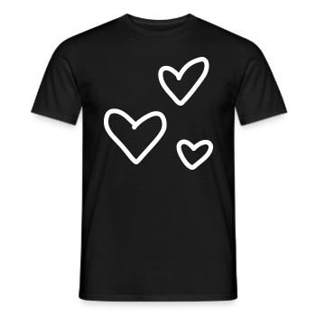 Cœur Cœur Amour Amour Partenaire Couples Mignon - T-shirt homme - noir - Devant - AI Model Male 178 light (178cm)