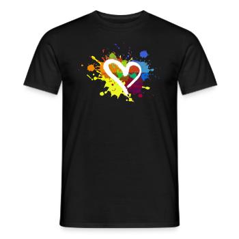 Heart,Colorful,Blobs,Color blobs,Colorful - Men's T-Shirt - black - Front - AI Model Male 178 light (178cm)