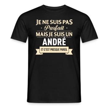 Cadeau Humour André nom de famille - T-shirt homme - noir - Devant - AI Model Male 178 light (178cm)