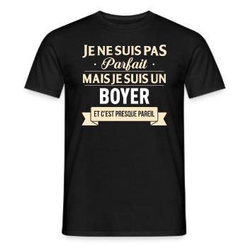 Cadeau Humour Boyer nom de famille - T-shirt homme - noir - Devant - AI Model Male 178 light (178cm)