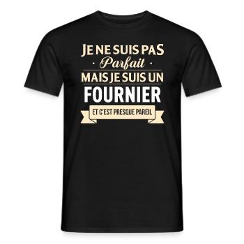 Cadeau Humour Fournier nom de famille - T-shirt homme - noir - Devant - AI Model Male 178 light (178cm)