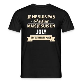 Cadeau Humour Joly nom de famille - T-shirt homme - noir - Devant - AI Model Male 178 light (178cm)