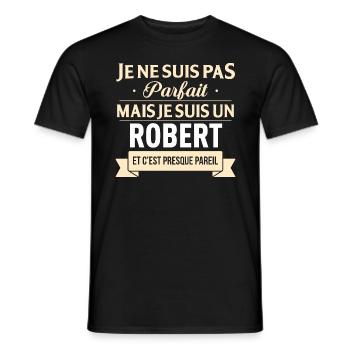 Cadeau Humour Robert nom de famille - T-shirt homme - noir - Devant - AI Model Male 178 light (178cm)