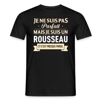 Cadeau Humour Rousseau nom de famille - T-shirt homme - noir - Devant - AI Model Male 178 light (178cm)