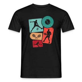 Tennisspieler Herren Jungen Kinder Tennis - Männer T-Shirt - Schwarz - Vorne - AI Model Male 178 light (178cm)
