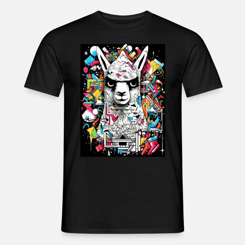 [MB] Cool llama from the block - Men's T-Shirt - black