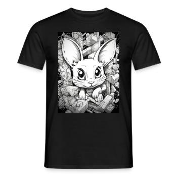 [] Lapin mignon - T-shirt homme - noir - Devant - AI Model Male 178 light (178cm)