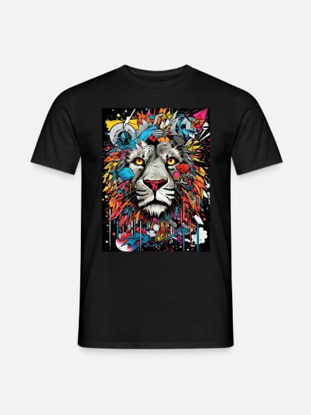 Königliche Majestät: Imposanter Löwenstolz - Männer T-Shirt - Schwarz