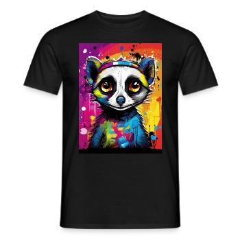 [] Suricate amoureux : affection colorée - T-shirt homme - noir - Devant - AI Model Male 178 light (178cm)