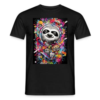 [MB] Happy Sloth Fairy Tale - Men's T-Shirt - black - Front - AI Model Male 178 light (178cm)