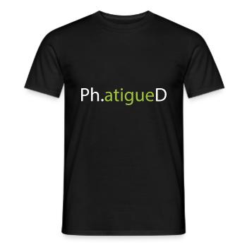 Fat graduate student - Men's T-Shirt - black - Front - AI Model Male 178 light (178cm)
