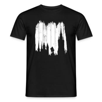 Halle Saale Silhouette Geschenk - Männer T-Shirt - Schwarz - Vorne - AI Model Male 178 light (178cm)