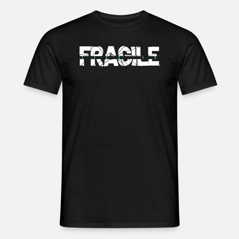 zerbrechlich - Männer T-Shirt - Schwarz