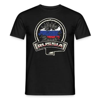 Russia - Men's T-Shirt - black - Front - AI Model Male 178 light (178cm)