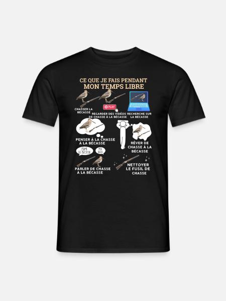 Chasse de bécasse. Cadeau chasseur - T-shirt homme - noir