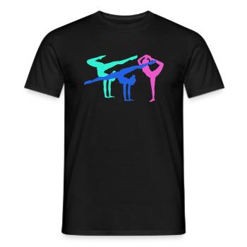 turnerin, yoga,sport,übungen,tanzen,gymnastik - Männer T-Shirt - Schwarz - Vorne - AI Model Male 178 light (178cm)
