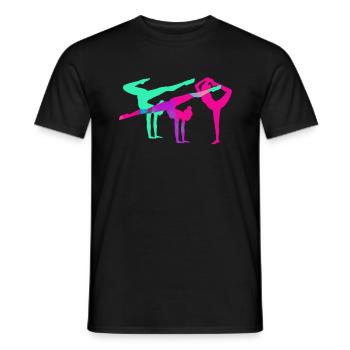 Gymnast, yoga, sports, exercises, dancing, gymnastics - Men's T-Shirt - black - Front - AI Model Male 178 light (178cm)