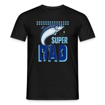 SUPER PAPAS PÊCHEUR - T-shirt homme - noir - Devant - AI Model Male 178 light (178cm)