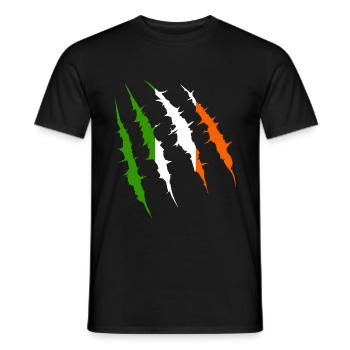 Irlande drapeau à la griffe pays drapeau de l’équipe fan - T-shirt homme - noir - Devant - AI Model Male 178 light (178cm)