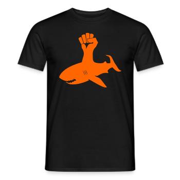 Shark resists strength - Men's T-Shirt - black - Front - AI Model Male 178 light (178cm)