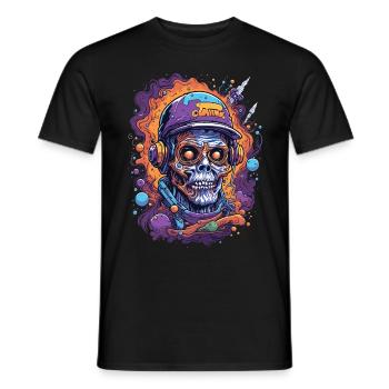 Colorful illustration of a zombie - Men's T-Shirt - black - Front - AI Model Male 178 light (178cm)