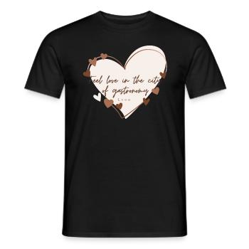 J’aime avec cœur Lyon - T-shirt homme - noir - Devant - AI Model Male 178 light (178cm)