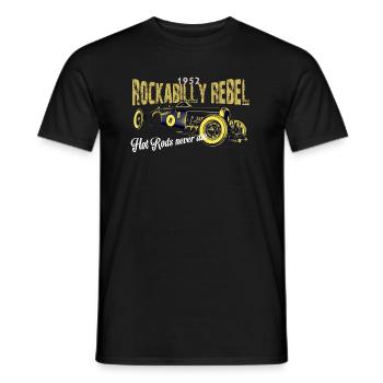 Rockabilly Rebel Design - Männer T-Shirt - Schwarz - Vorne - AI Model Male 178 light (178cm)