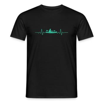 EKG HEARTBEAT KAYAK FUNNY KAJAKER CADEAU - T-shirt homme - noir - Devant - AI Model Male 178 light (178cm)