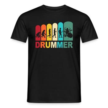 Drummer Evolution Schlagzeuger Schlagzeug Drums - Männer T-Shirt - Schwarz - Vorne - AI Model Male 178 light (178cm)
