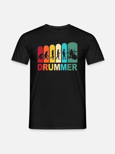 Drummer Evolution Drummer Drums Batterie - T-shirt homme - noir
