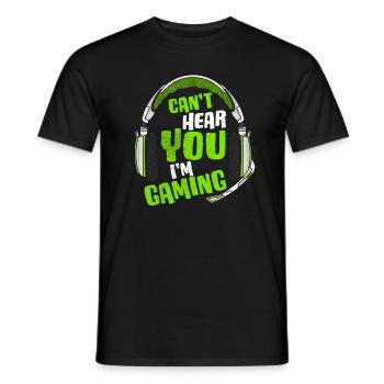 Je ne peux pas t'entendre, je joue - T-shirt homme - noir - Devant - AI Model Male 178 light (178cm)