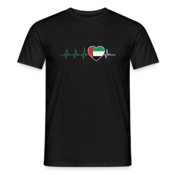 HERZSCHLAG DUBAI ARABISCHE EMIRATE FLAGGE GESCHENK - Männer T-Shirt - Schwarz - Vorne - AI Model Male 178 light (178cm)