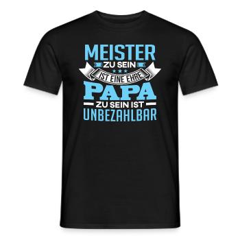 MEISTER und Papa - Männer T-Shirt - Schwarz - Vorne - AI Model Male 178 light (178cm)